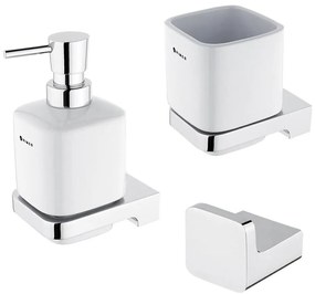 NIMCO MA set-31K-26 - Distributore di sapone, portaspazzolino e gancio a muro MAYA