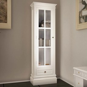 Armadietto Con Libreria Elegante Con 3 Scaffali Bianco İn Legno /