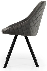 Sedie da pranzo in velluto grigio in un set di 2 pezzi Ritz - Tenzo