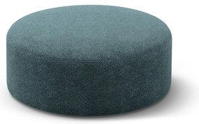 Poggiapiedi color petrolio con rivestimento in bouclé Dia – Micadoni