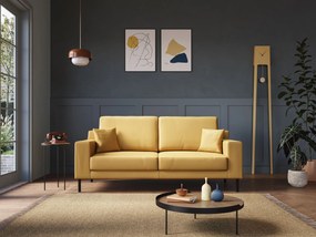 Uranio divano moderno lineare in Ecopelle impermeabile T04 giallo