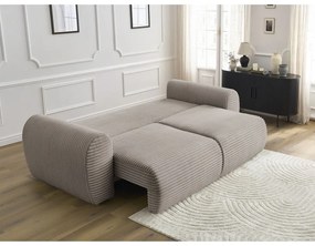 Divano in grigio chiaro/beige allungabile con rivestimento in velluto a coste 257 cm Lucien – Bobochic Paris