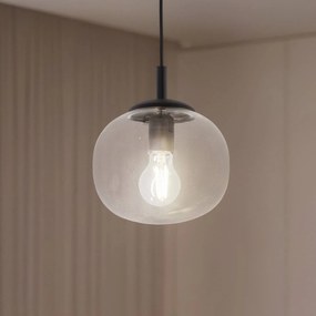 TK Lighting Lampada a sospensione Vibe, vetro trasparente, Ø 20 cm