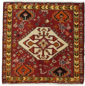 Shiraz Tappeto persiano 60x60 Rosso (Iran) Annodato A Mano