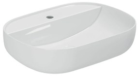 Lavabo D'Appoggio Con Foro 60x45 Cm Azzurra Ceramica "Elegance Zip" Bianco Lucido
