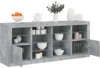 Credenza con Luci LED Grigio Cemento 163x37x67 cm 3209096