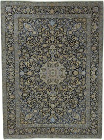 Kashan Tappeto 310x410 Blu (Iran) Annodato A Mano