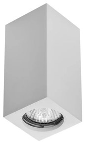 Plafoniera Quadrata 70x70x140mm in Gesso Pitturabile GU10 e GU5.3