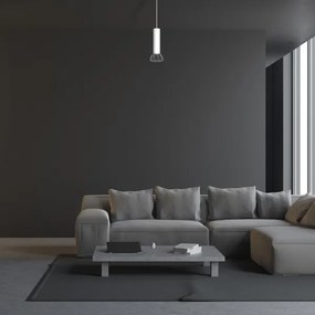 Lampadario su corda DANTE 1xGU10/25W/230V argento/cromo lucido