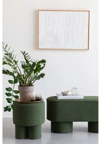 Poggiapiedi verde con rivestimento in bouclé Marcos – White Label