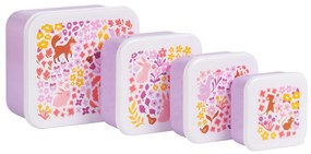 A Little Lovely Company - set di quattro scatole merenda - giardino fiorito