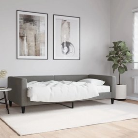 Divano Letto Con Materasso Grigio Scuro 90x200 Cm İn Tessuto /