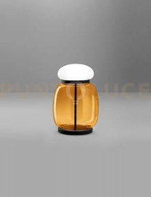 Faro lampada da tavolo g ambra scura bianco montatura nero opaco 2 ...