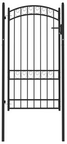 Cancello Per Recinzione Ad Arco İn Acciaio 100x175 Cm Nero /