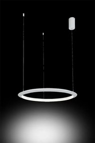 Lampadario LED moderno Delta bianco Ø60cm, luce naturale 3420 lumen, NOVECENTO