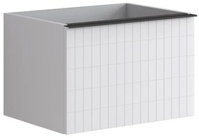 Mobile da bagno sospeso sotto lavabo L 60 x H 40 x P 45.5 cm bianco laccato opaco, 1 cassetto Pixel grid