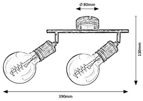 Rabalux 3215 - Faretto FIDEL 2xE27/25W/230V