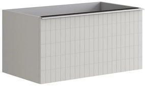 Mobile da bagno sospeso sotto lavabo L 80 x H 40 x P 45.5 cm grigio laccato opaco, 1 cassetto Pixel grid