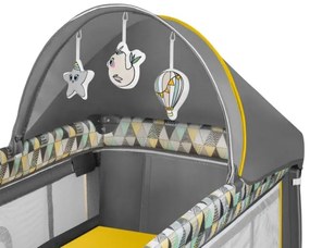 Lionelo - Culla da viaggio SVEN PLUS grigio/giallo