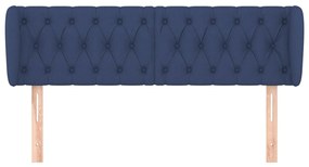 Testiera ad orecchio blu 147x23x78/88cm in tessuto