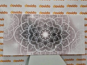 Stampa su tela – Mandala orientale in bianco e nero