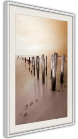 Poster  Breakwater in Sepia  Cornice Quadri Cornice d'oro, Larghezza x Altezza Home decor 20x30