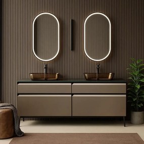 Piedino mobili da bagno (componibile) Yumi in acciaio nero H 4 cm