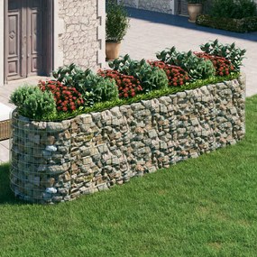 Gabbione Con Letto Rialzato İn Ferro Zincato 400x100x100 Cm /