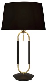 Lampada Da Scrivania Contemporanea Jazz Acciaio Nero Tessuto Ottone 1 Luce E27