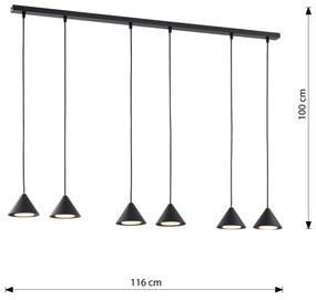 Sospensione Minimal Elit 6 Luci In Acciaio Oro