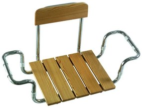 Sedile per vasca con schienale regolabile e telaio cromato portata 120 Kg