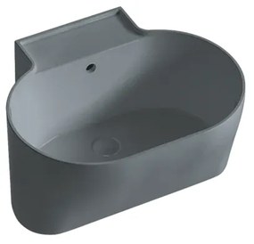 Lavabo da appoggio Tino COLAVENE ovale piletta non inclusa in ceramica L 60 x H 35 x P 50 cm grigio opaco piletta non inclusa