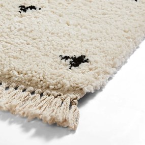 Tappeto bianco e nero Dots, 120 x 170 cm Boho - Think Rugs