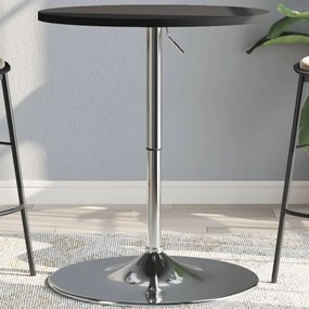 Tavolino Bar Nero 60x60x90 Cm Legno Multistrato Acciaio Cromato /