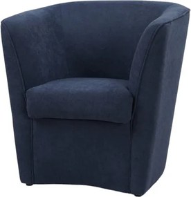 Poltrona Blu in tessuto antimacchia moderna imbottita