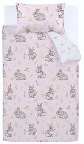 Set copripiumino e federa da bambini rosa per letto matrimoniale 200x200 cm Bunny Tails Ditsy Flowers – Catherine Lansfield