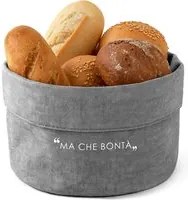 Cestino antracite 20x14x15 cm con scritta in misto cotone