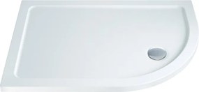 Piatto doccia in resina Slimline bianco L 90 x L 80 x H 4 cm effetto pietra