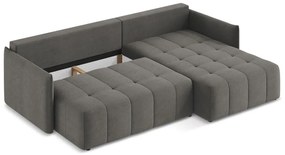 Divano angolare grigio scuro allungabile/con contenitore (con penisola a destra/con chaise lounge) Moku – Makamii