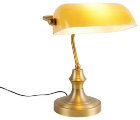Lampada da banchiere smart bronzo con vetro ambrato incl. WiFi A60 - Banker