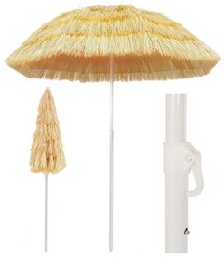 Ombrellone Da Spiaggia Naturale 180 Cm İn Stile Hawaiano /