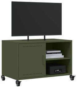 Mobile tv verde oliva 68x39x43,5cm in acciaio laminato a freddo