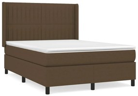 Giroletto a molle con materasso marrone scuro 140x190cm tessuto