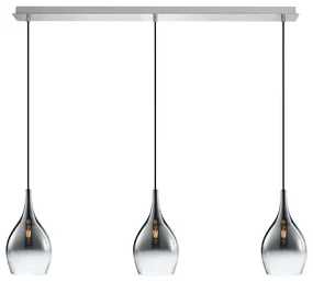 Moderne hanglamp chroom met smoke glas 3-lichts - Pilua