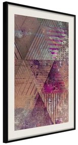 Poster  Pink Patchwork II  Cornice Quadri Cornice nera con pass-partout, Larghezza x Altezza Home decor 20x30