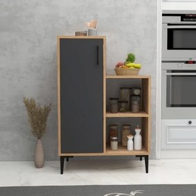 Mobile Da Cucina Multiuso Con Anta E Vani A Giorno Tea Rovere E Antracite