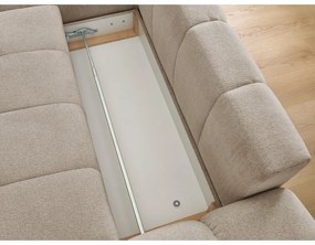 Divano angolare grigio tortora allungabile e con contenitore (penisola a sinistra/chaise lounge) con rivestimento in ciniglia Everest – Bobochic Paris