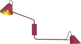 Lampada da Parete Moderna Viola con Interno Dorato Orientabile 2 Luci - Lune
