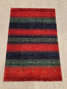 Loribaft Tappeto 80 x 120 Verde (Iran) Annodato A Mano
