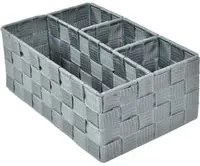 Cassetto poliestere grigio c/4 scomparti cm26x17h10